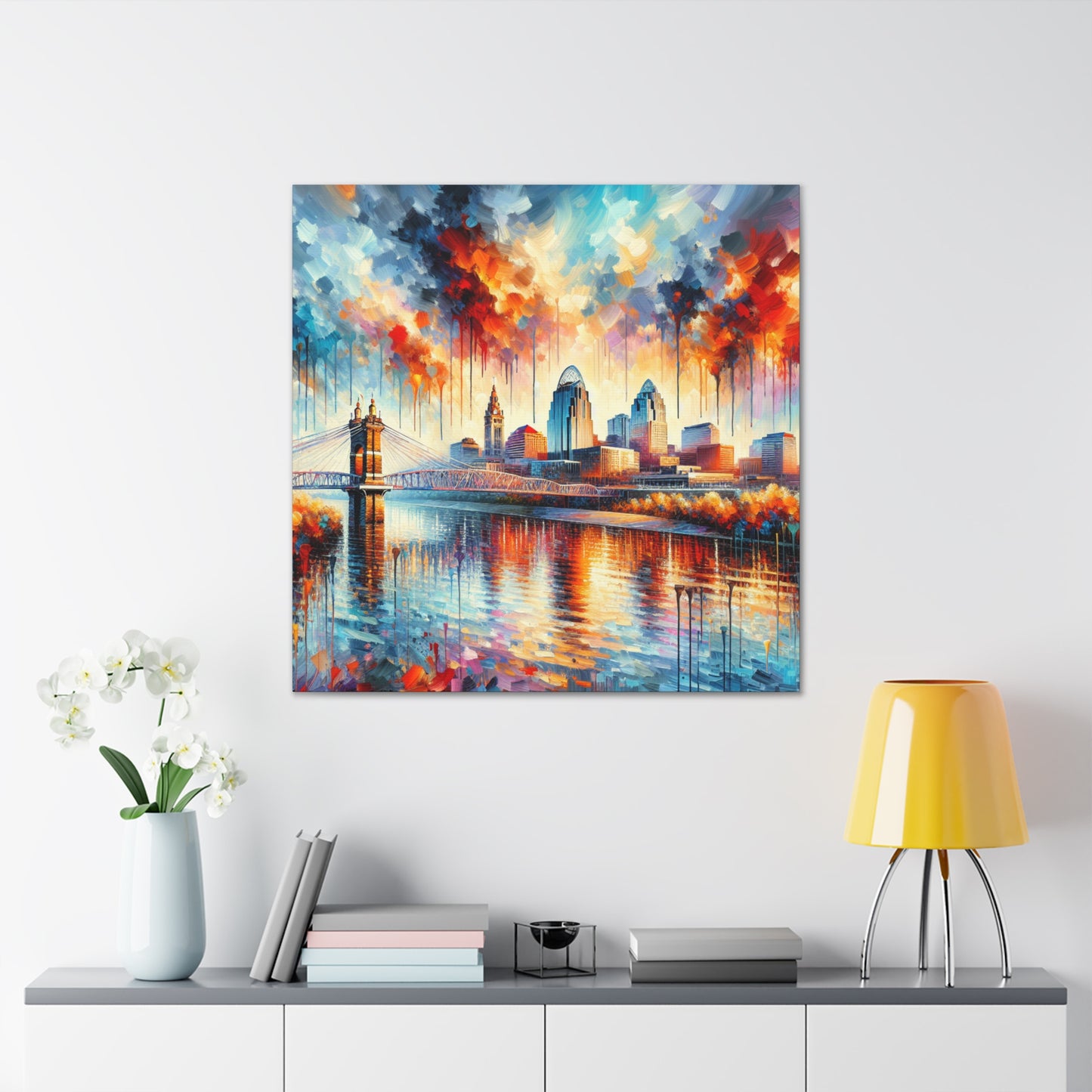 "Cityscape of Cincinnati" - Canvas