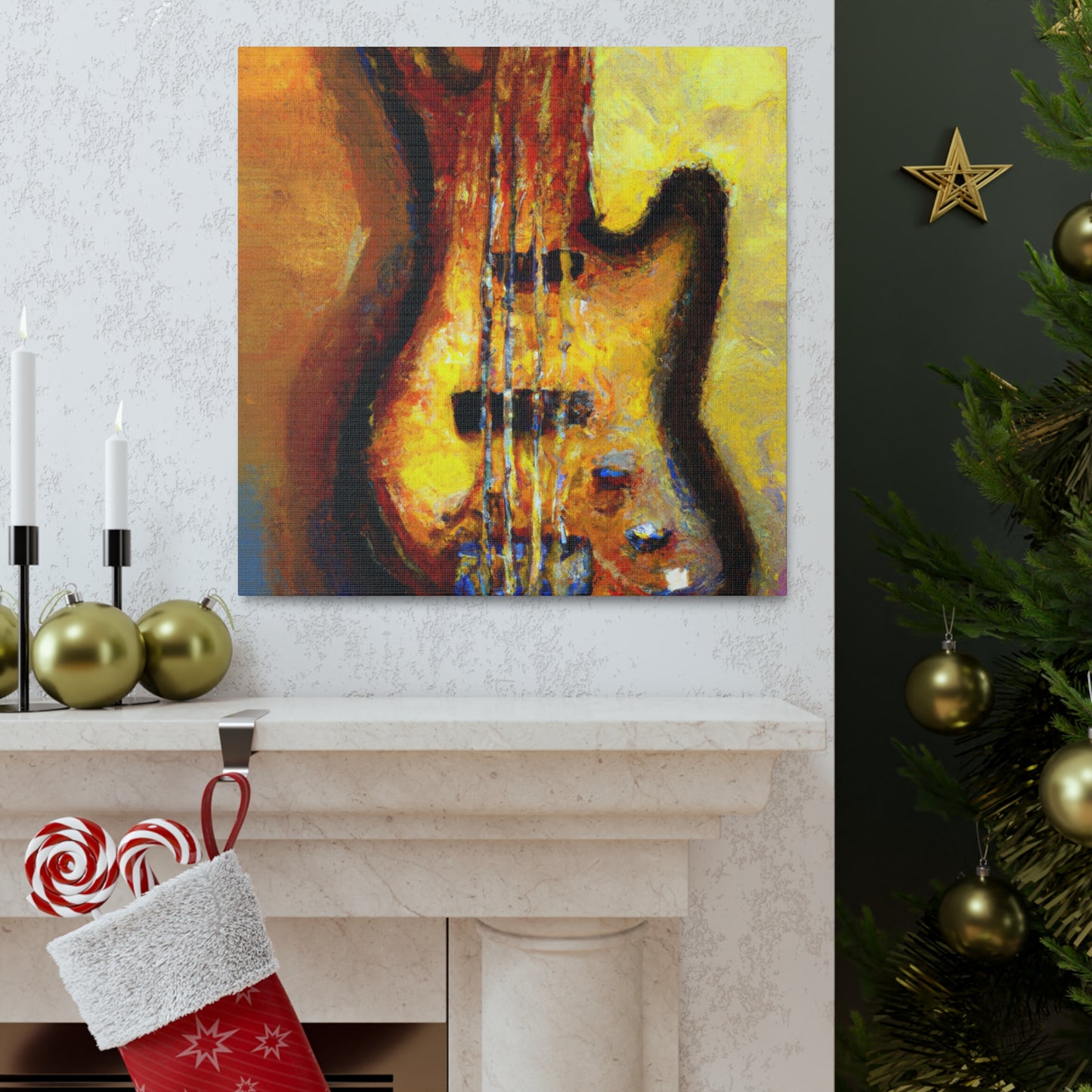 "Bass Guitar Impressionism" - Canvas