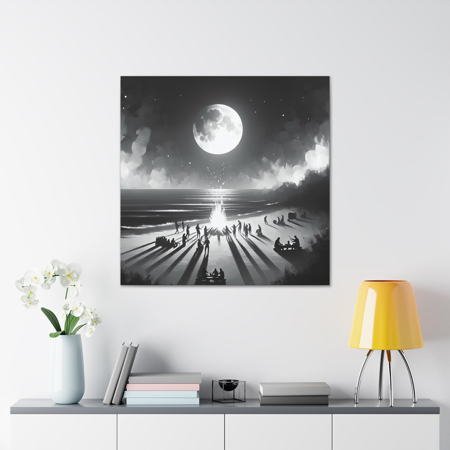 Lunar Revelry Unfolding - Canvas