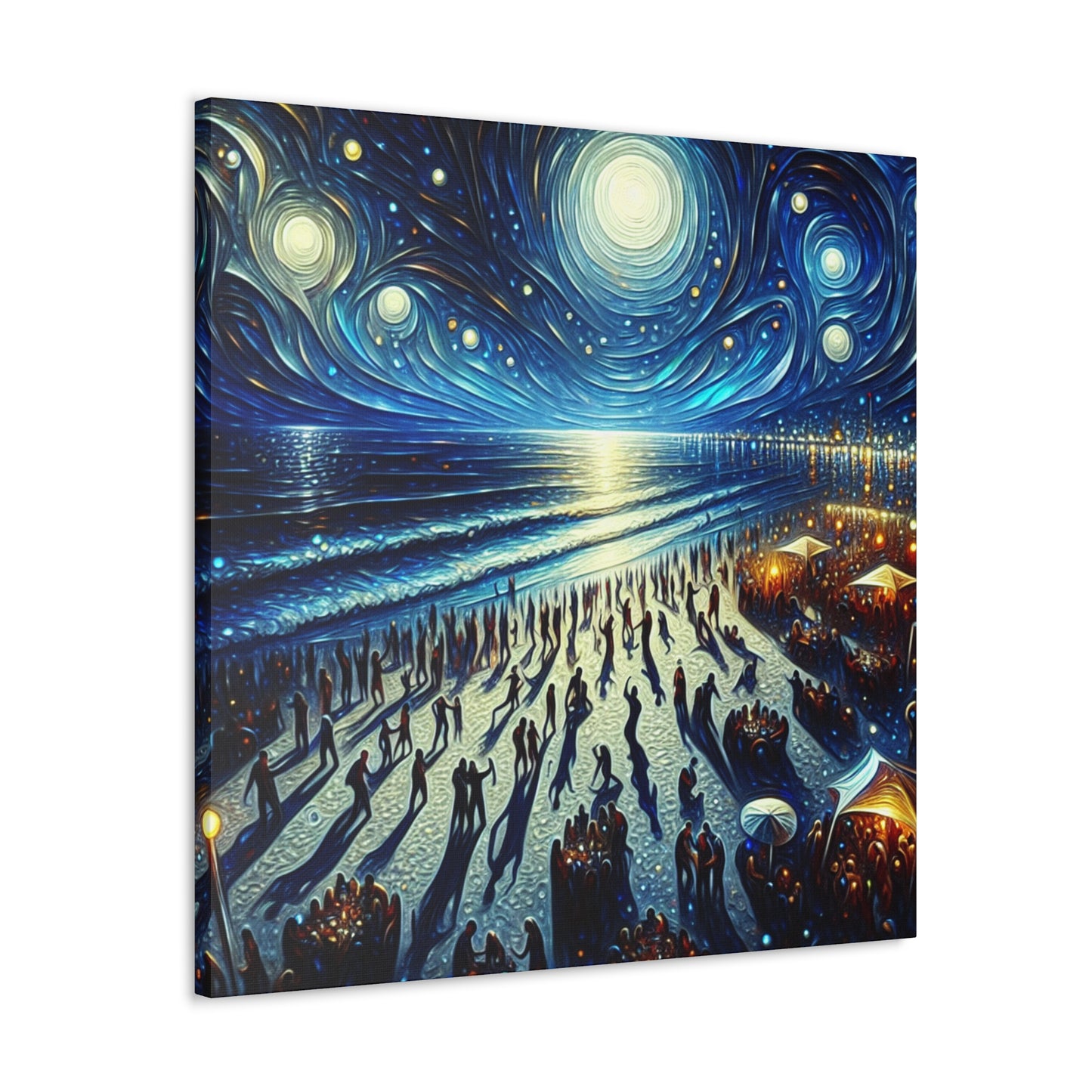 "Lunar Revelry on Shore" - Canvas