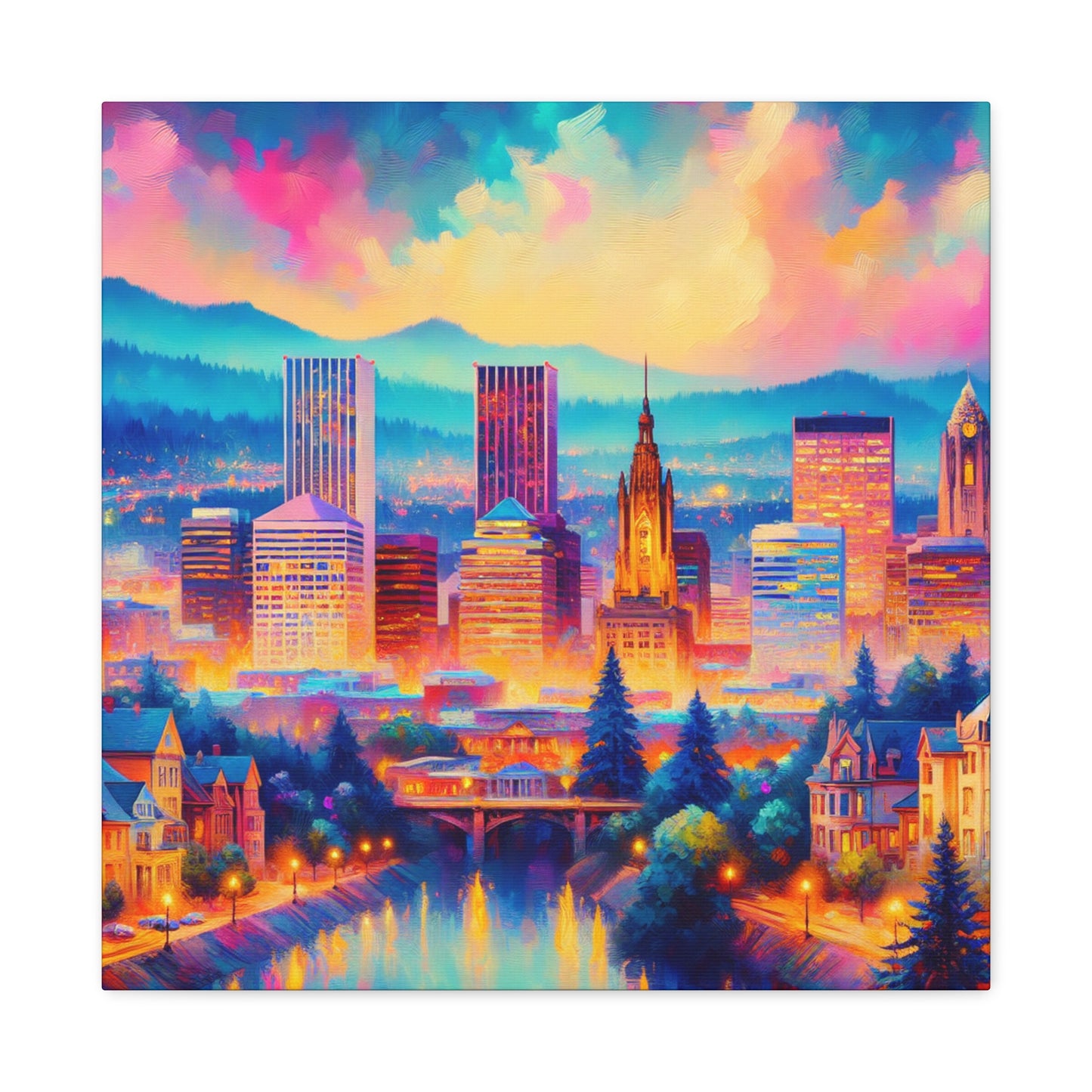 "Pristine Rhododendrons of Portland" - Canvas