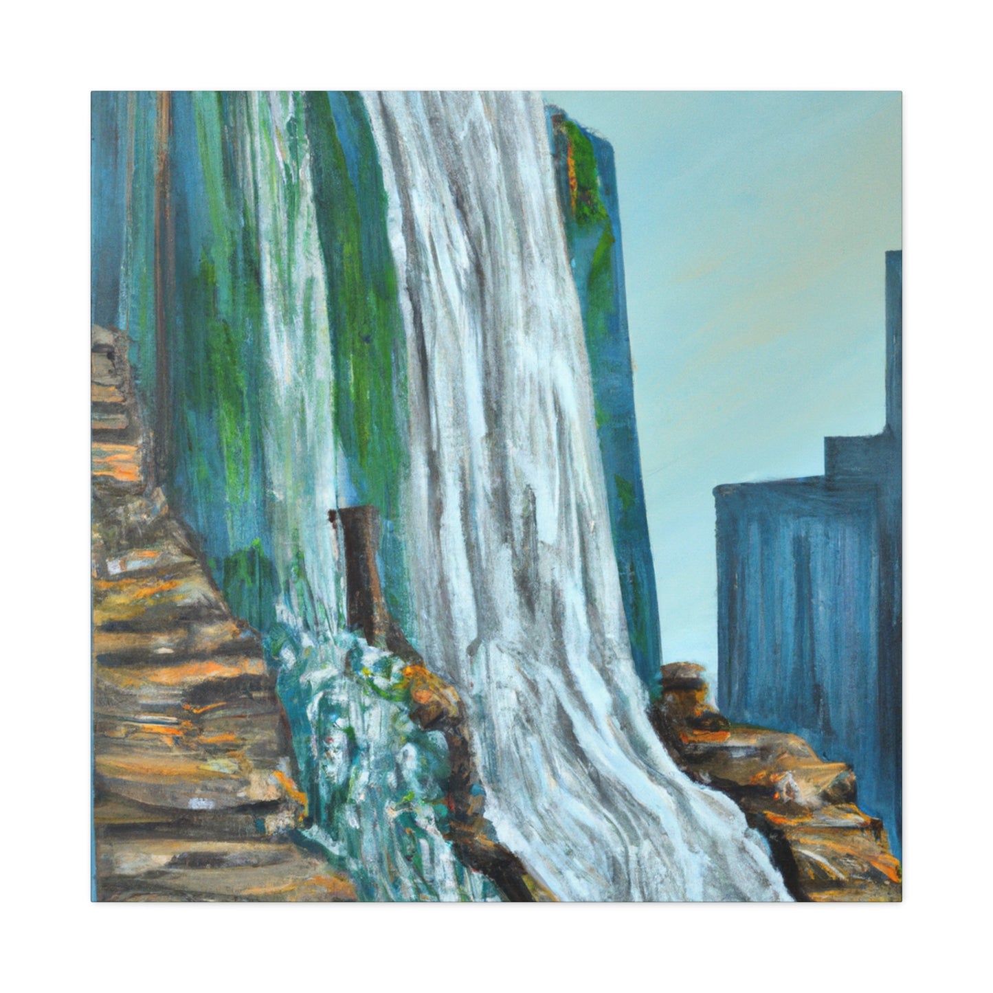 "Majestic Waterfall Dream" - Canvas