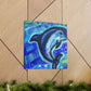 Dolphin in Blue Spray - Canvas