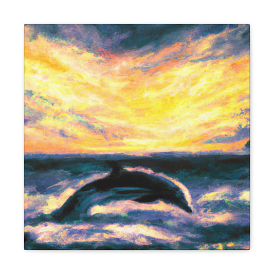 Dolphins in Expressionism - Canvas