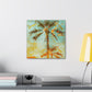 "Palm Trees at Sunset" - Canvas