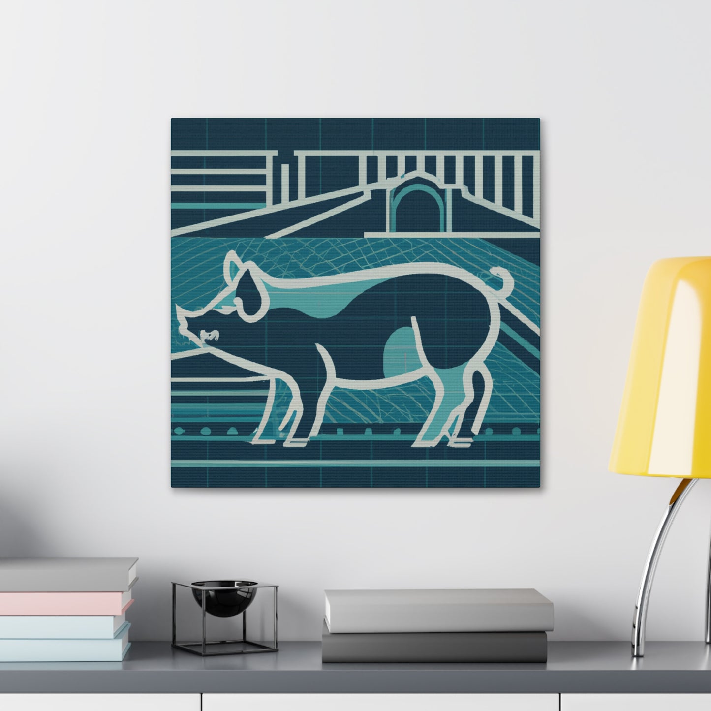 "Pig in Art Deco" - Canvas