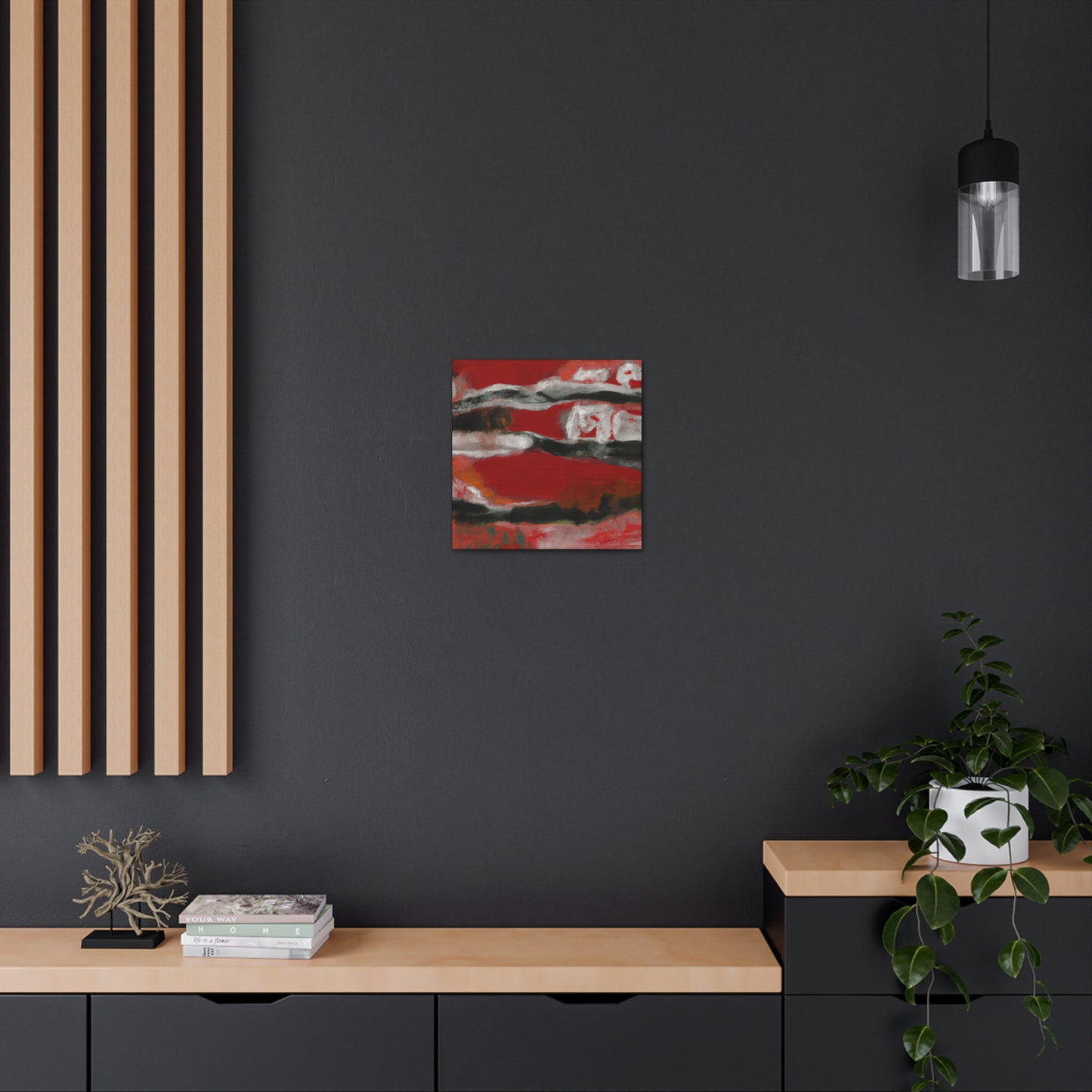 Salmon on Red Abstraction - Canvas