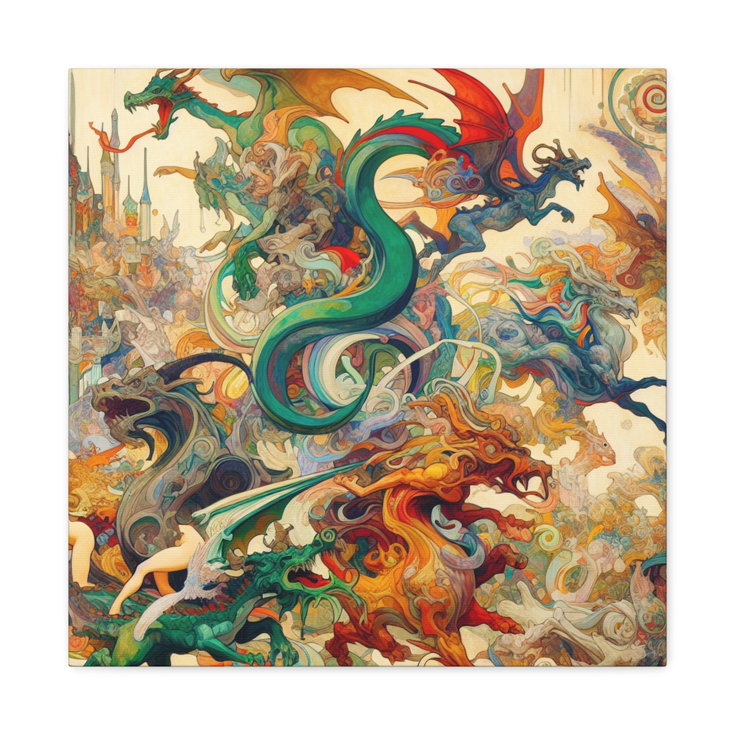 Whimsical Dragon's Dream - Canvas