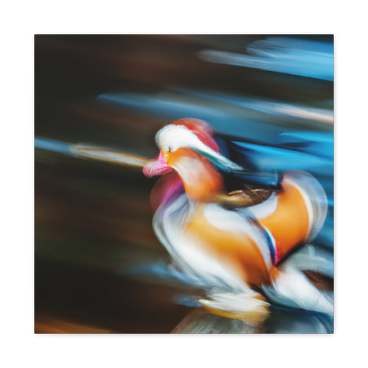 "Mandarin Ducks in Deco" - Canvas