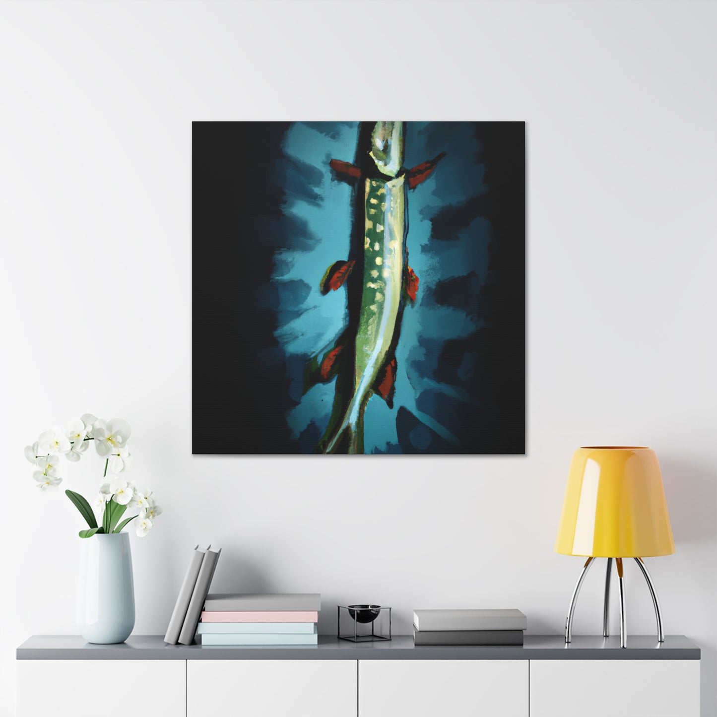 Pike Fish Reflection Piece - Canvas