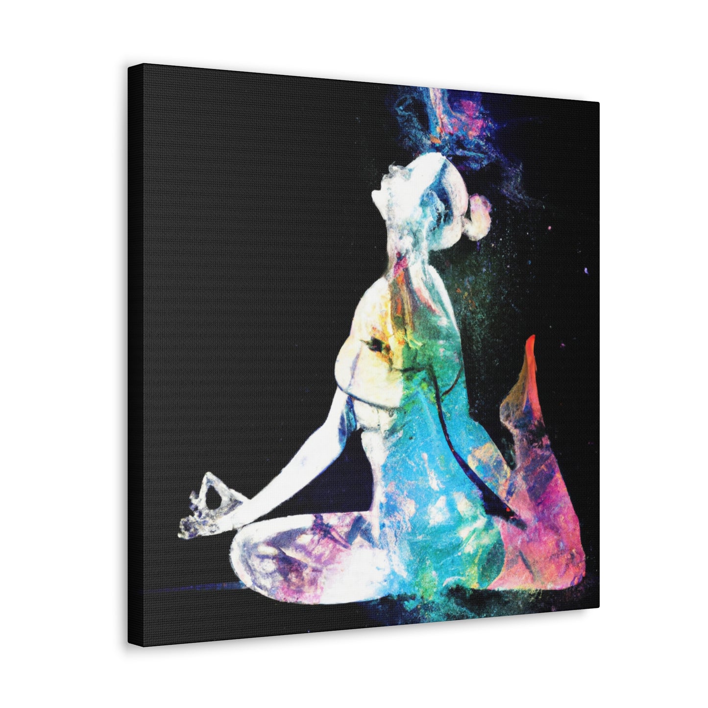 Yoga In Digital Hues - Canvas