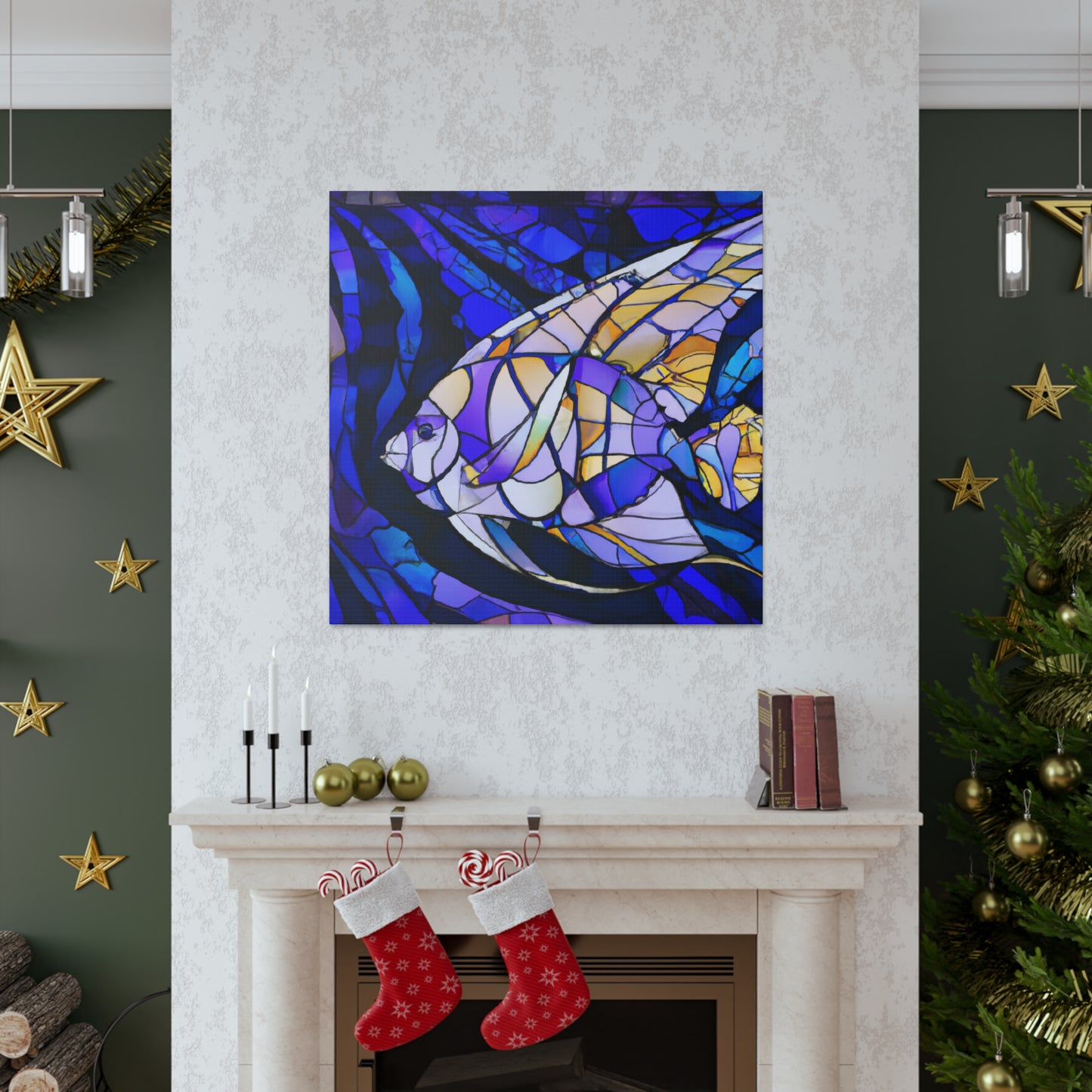 Aquatic Art Deco Angel - Canvas