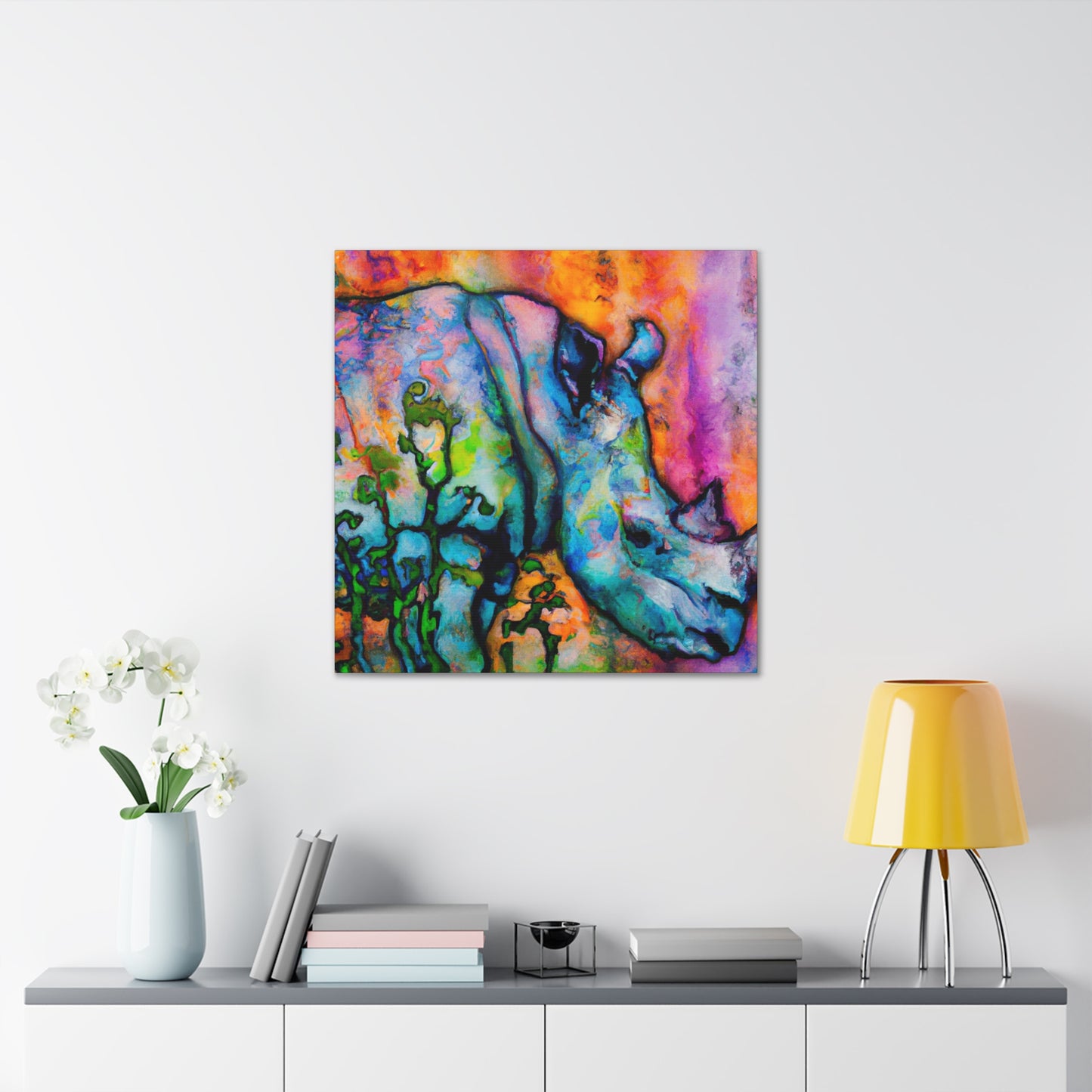 "Rhinoceros Regal Splendor" - Canvas