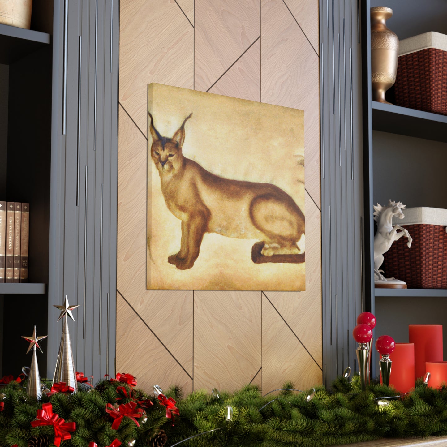 "Caracal in Art Deco" - Canvas