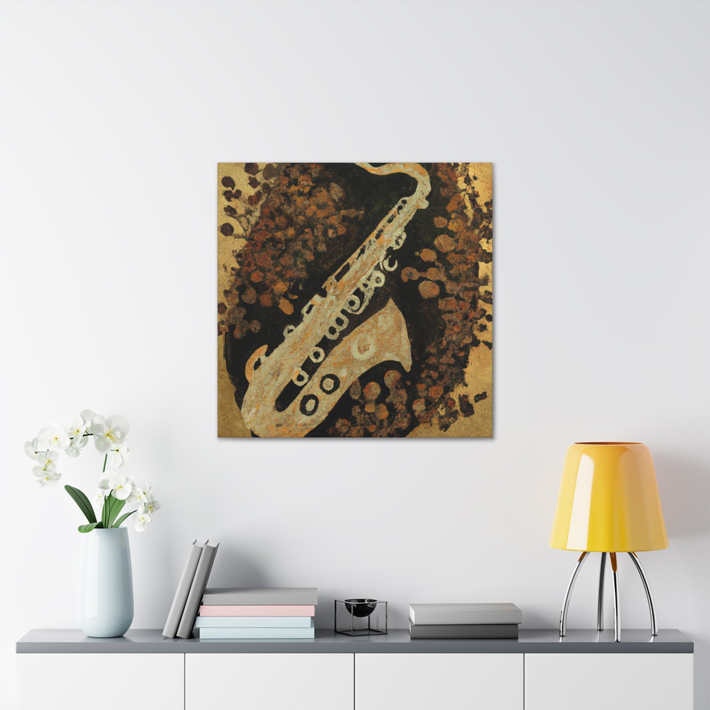 Saxophone in Moonlight. - Canvas