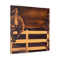 Cowboy on Rustic Fence - Canvas