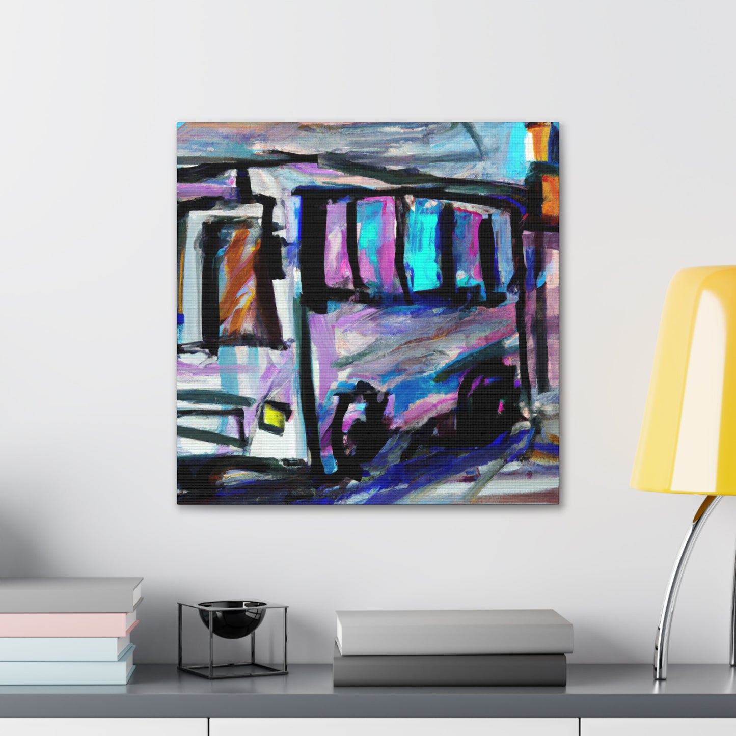 "Bus in Turbulent Motion" - Canvas