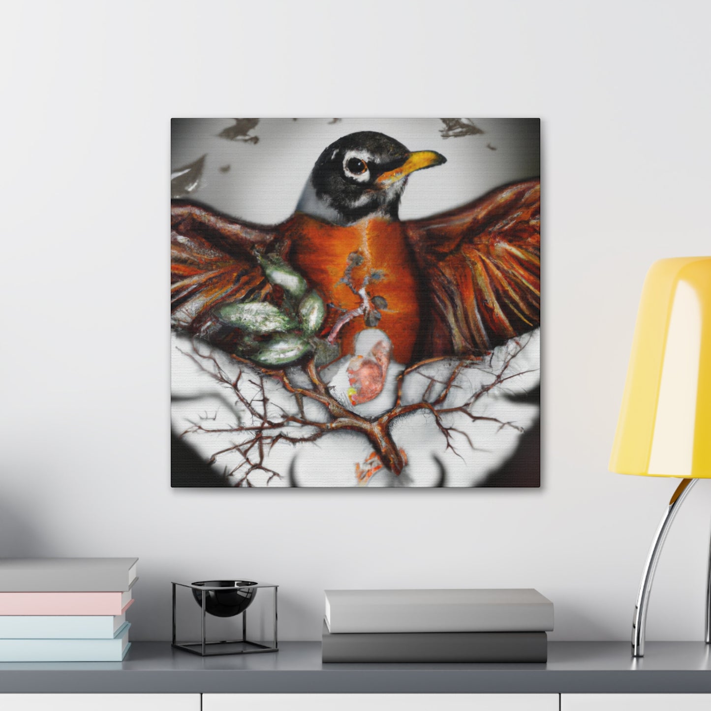 "American Robin Surrealism" - Canvas