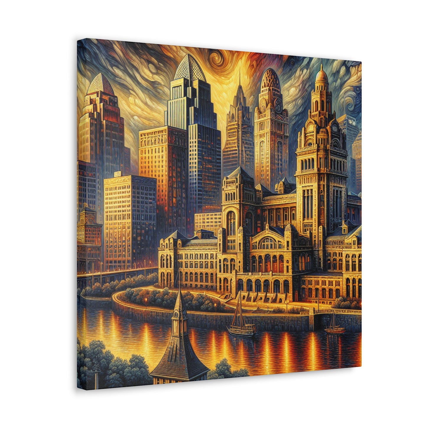 "City Echoes, Ohio Dreams" - Canvas