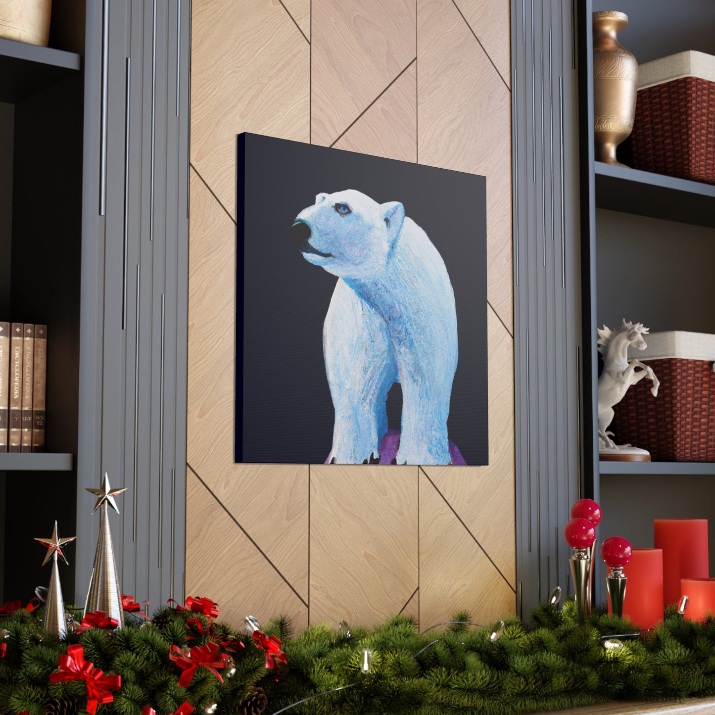 "Polar Bear in Snow" - Canvas