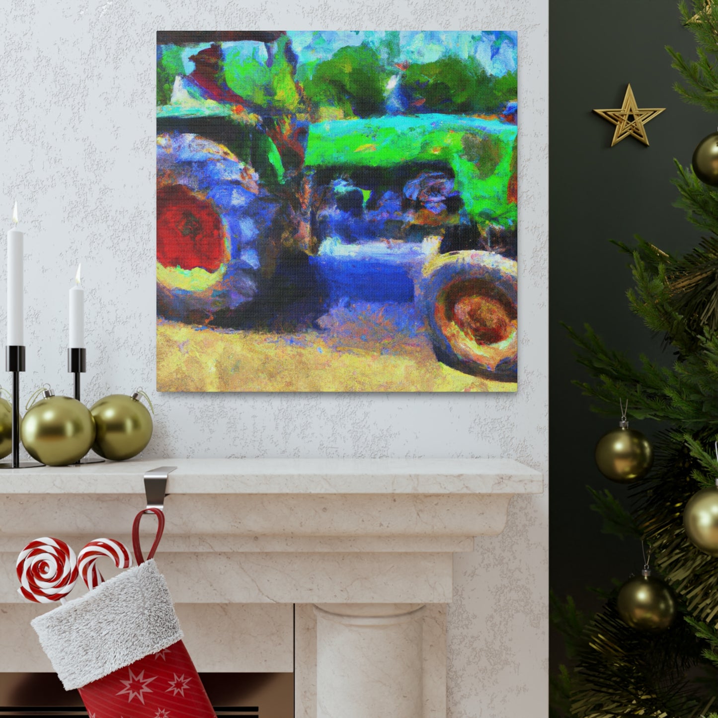 Tractor in Impressionism - Canvas