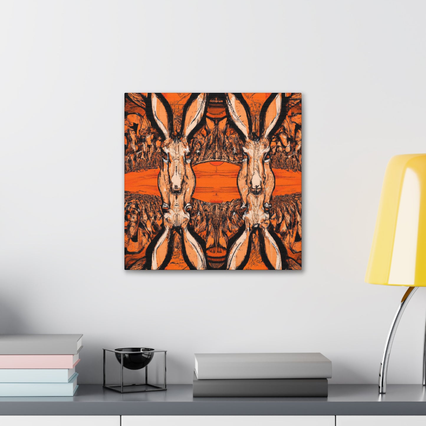 "Jackrabbit In Deco" - Canvas