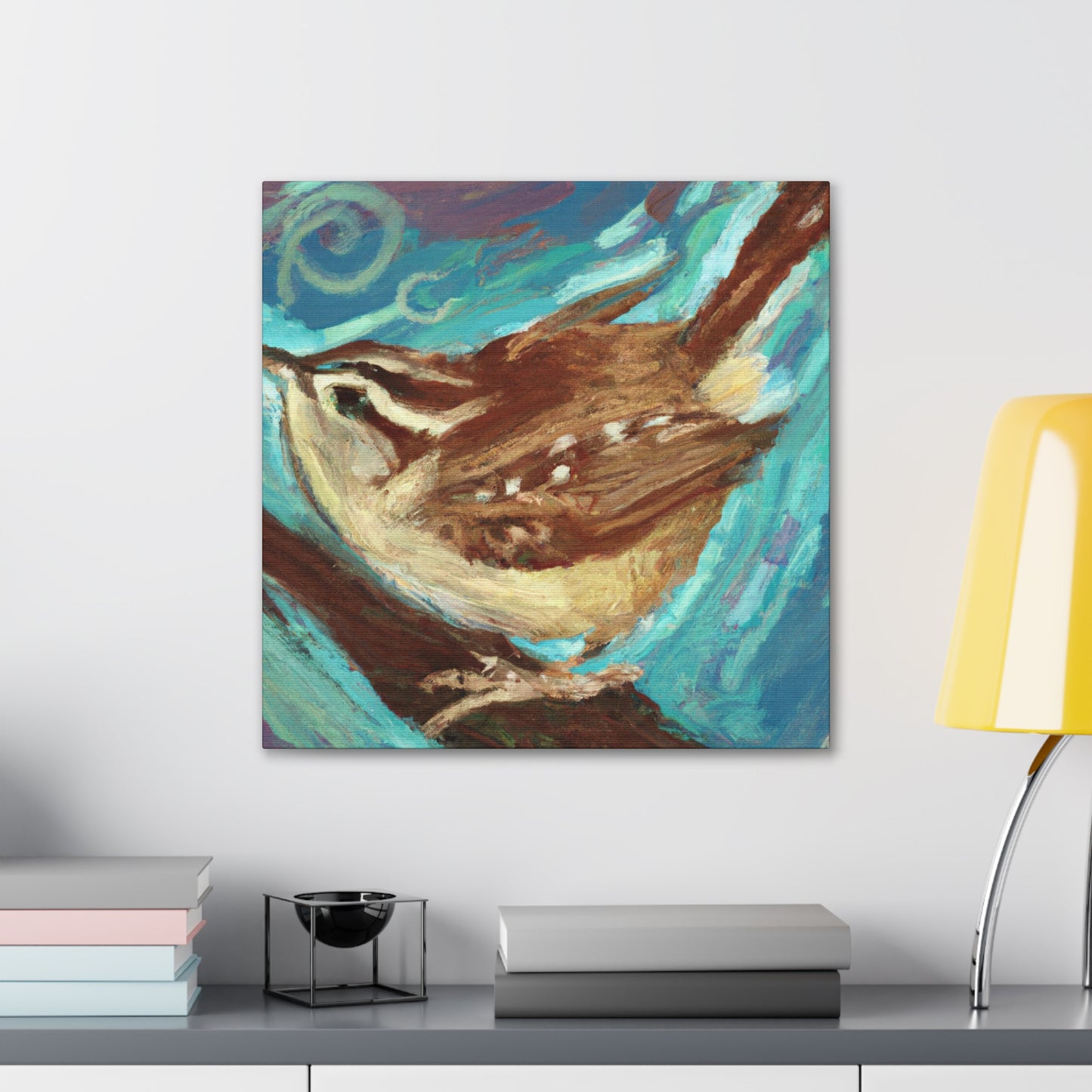 Carolina Wren Expressionism - Canvas