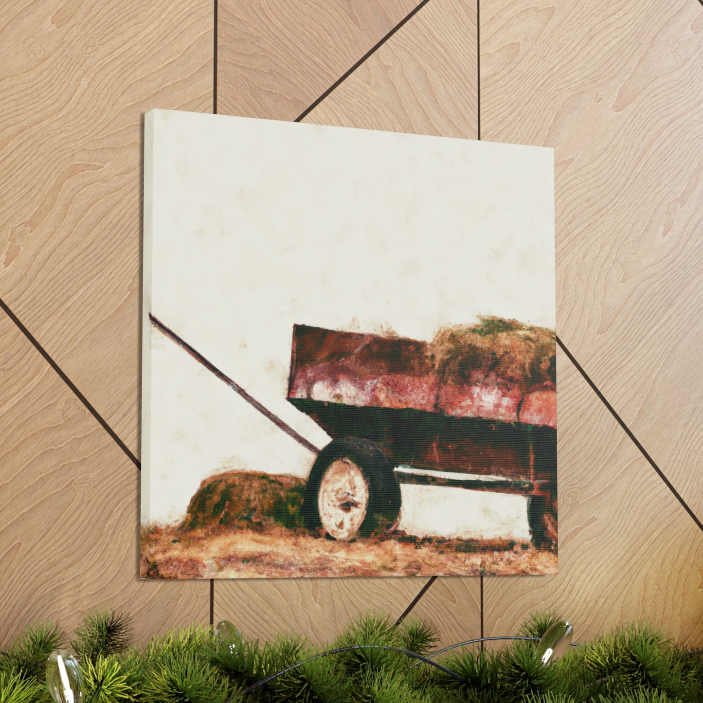 "Hay-Filled Countryside Wagon" - Canvas