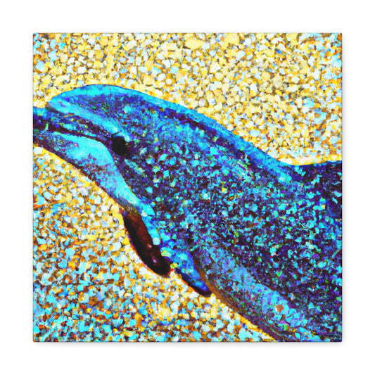 Dancing Dolphins Pointillism - Canvas