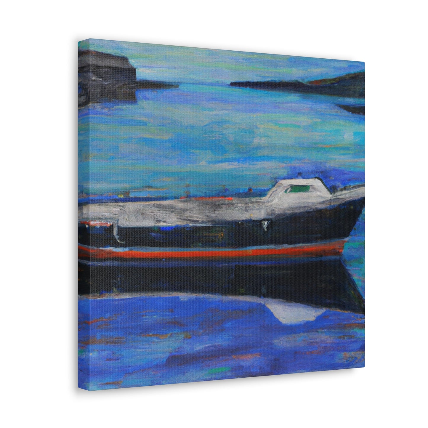 "Boats at Dawn Illustration" - Canvas