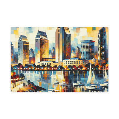 "Vibrant Coastal Impressions" - Canvas