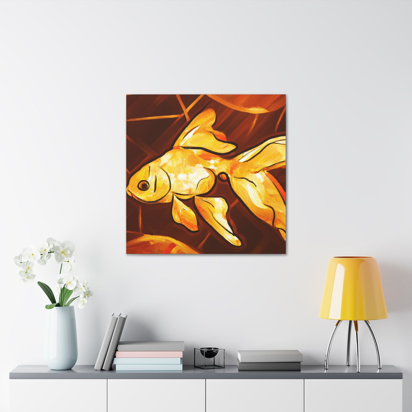 "Golden Glimmer of Goldfish" - Canvas