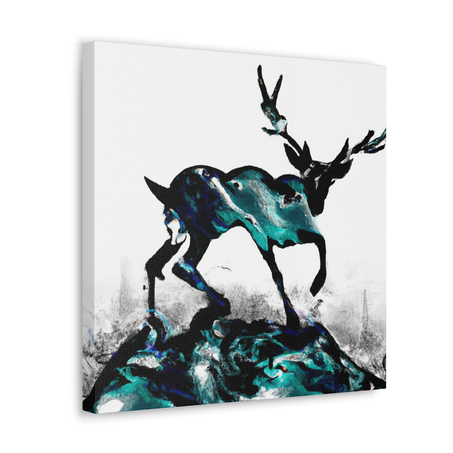 Deer in Moonlight Glade - Canvas