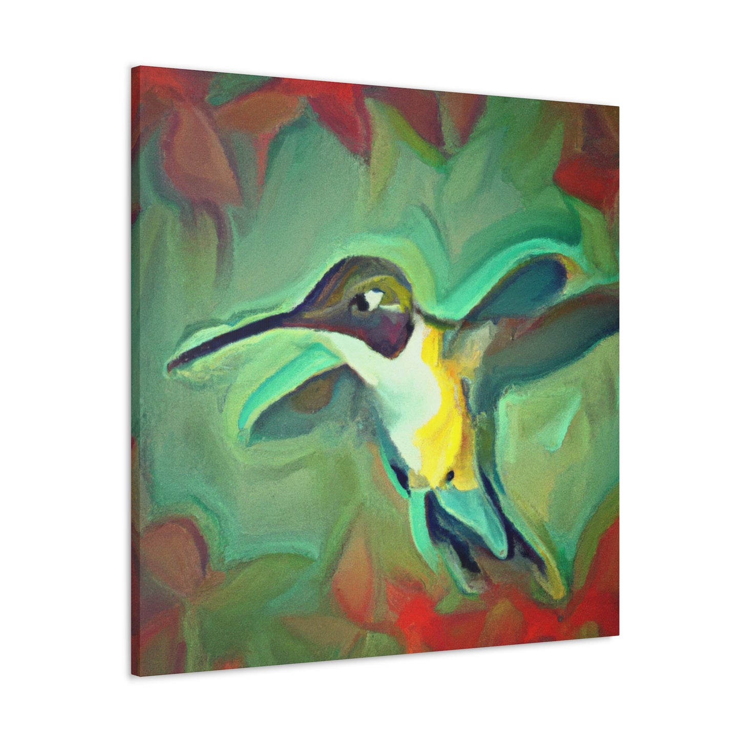 "Hummingbird in Sapphire Flight" - Canvas