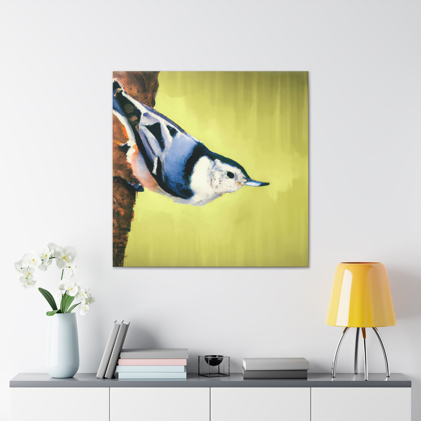 "White-breasted Nuthatch Bliss" - Canvas