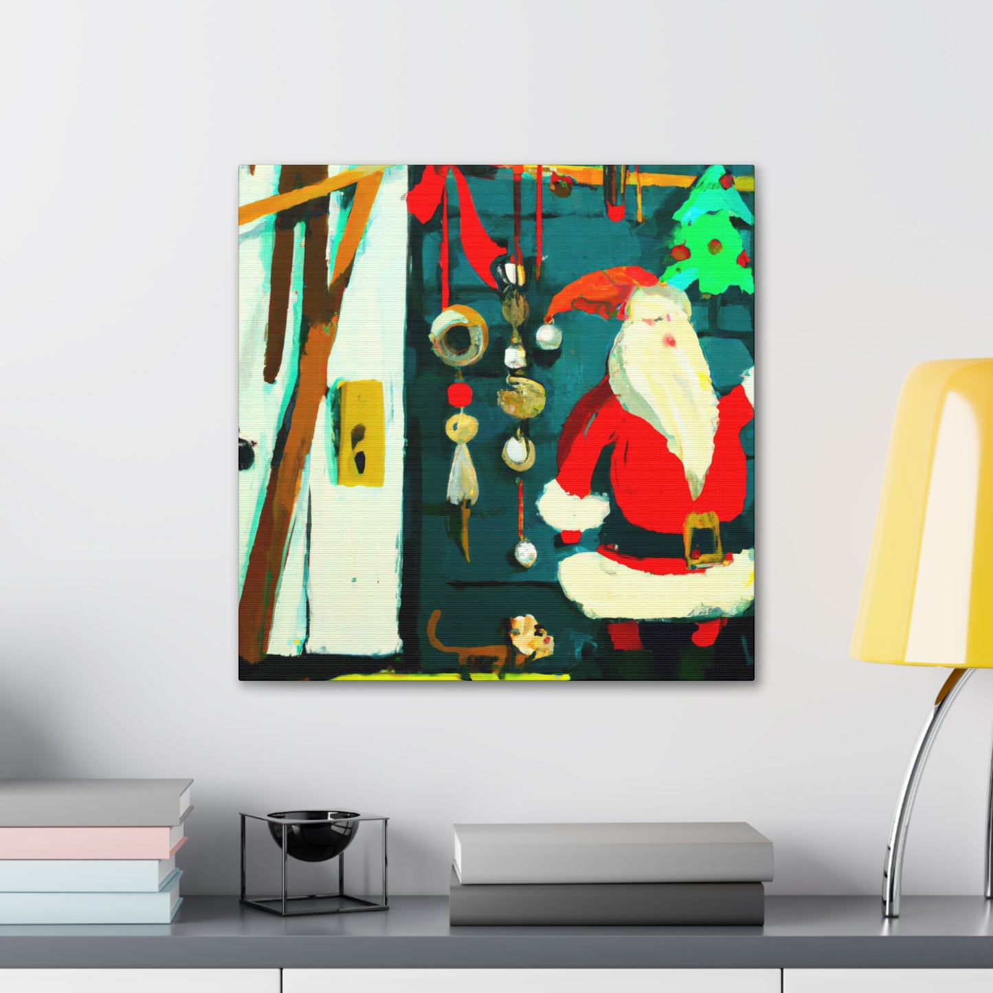 Santa's Wintry Workshop - Canvas