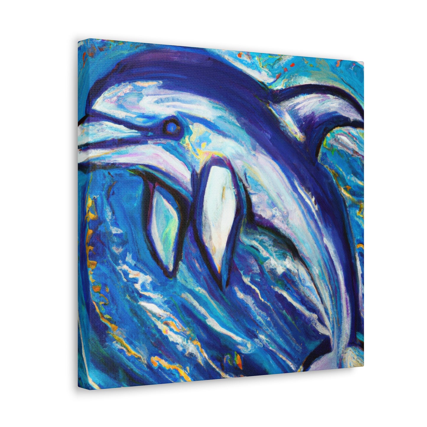 Dolphins in Expressionism - Canvas