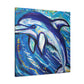 Dolphins in Expressionism - Canvas