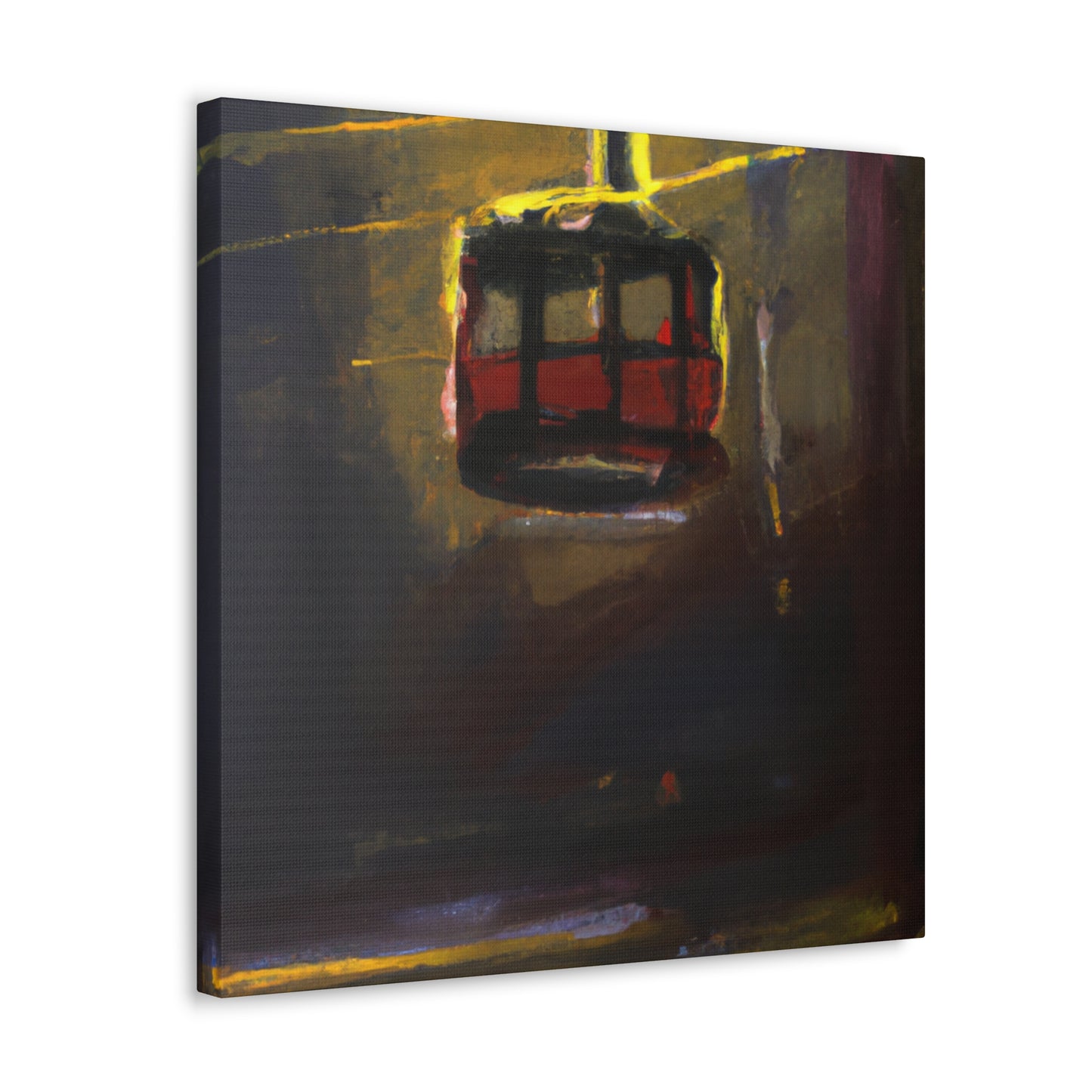 "Coastal Cable Car Ride" - Canvas