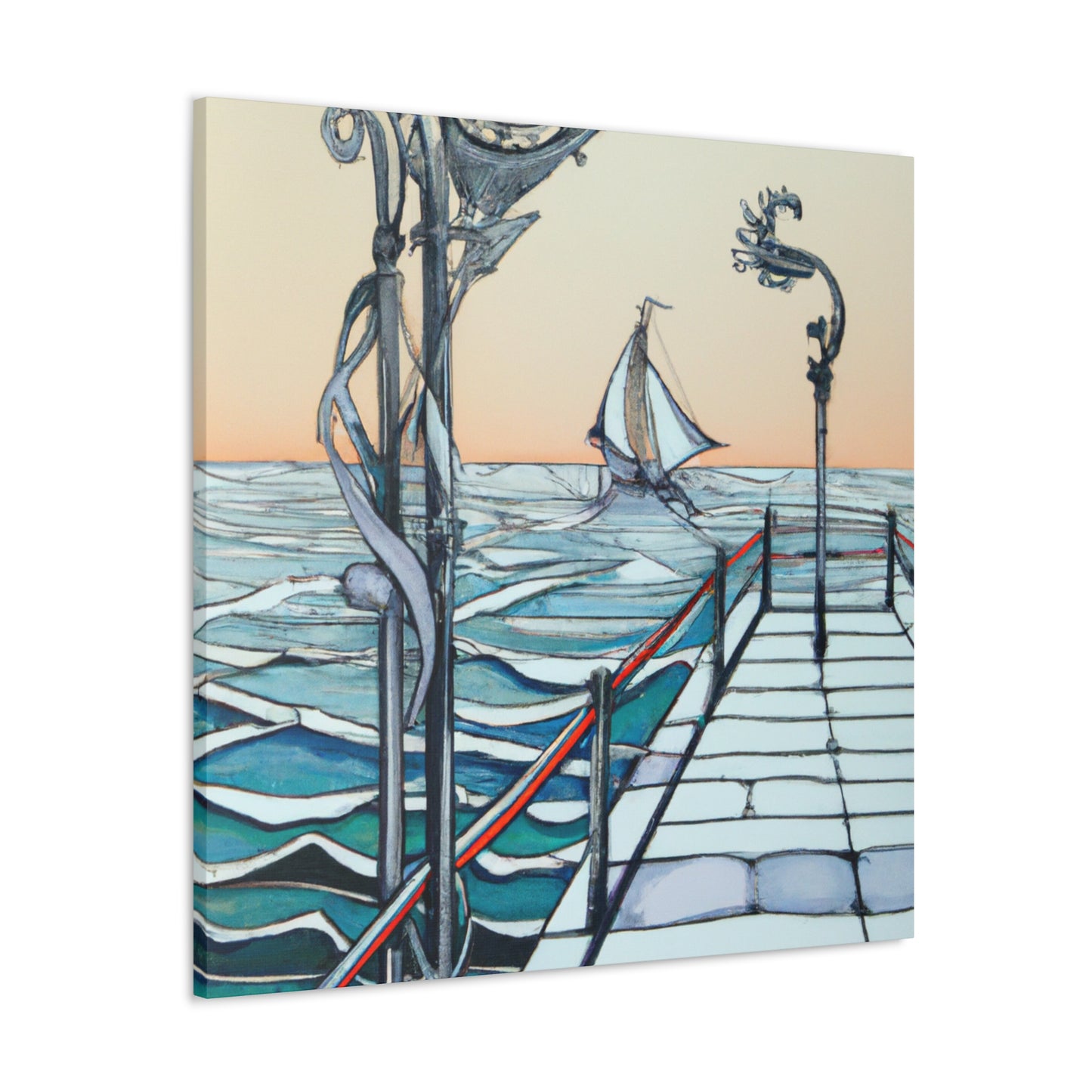 "Pier at Dusk Splendor" - Canvas