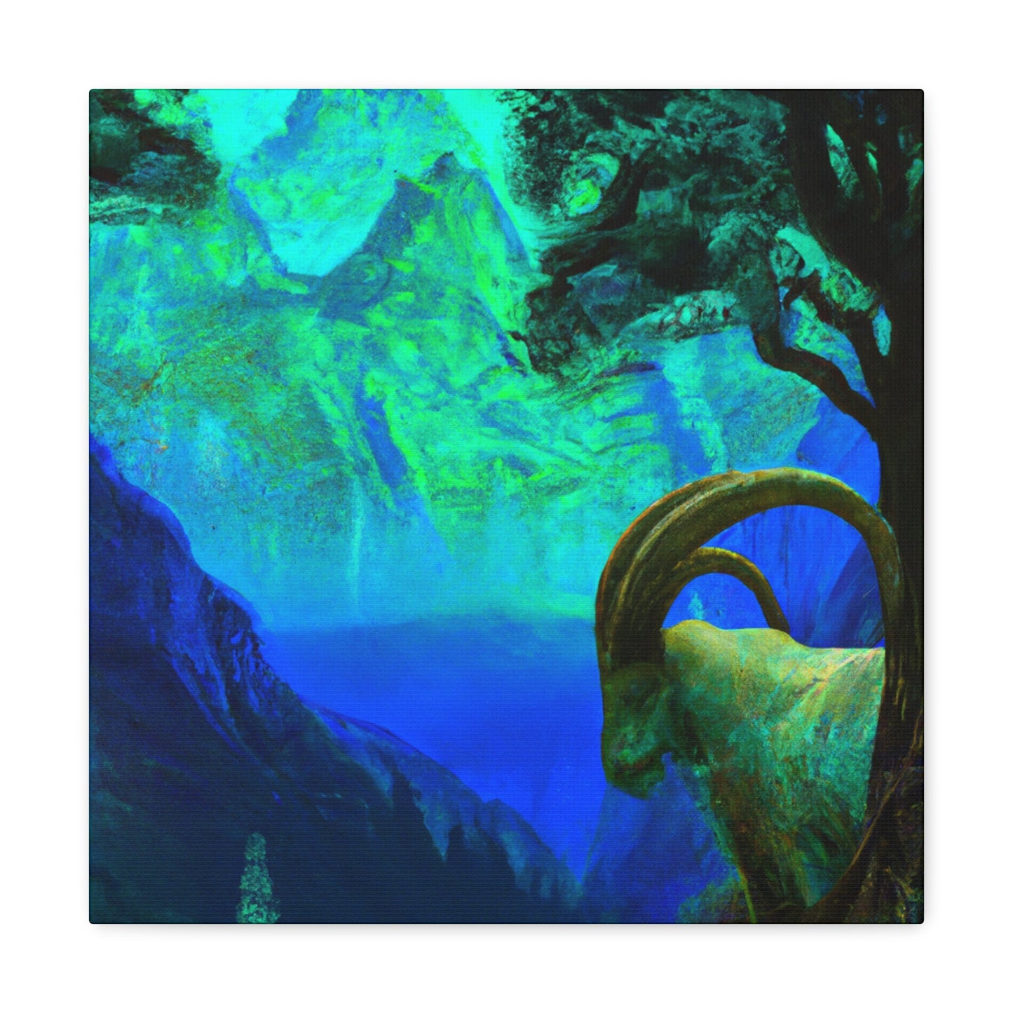 Goat on Mountain Ridge - Canvas