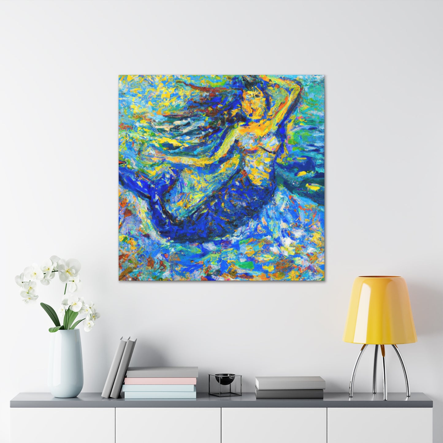 Mermaid in Moonlight - Canvas