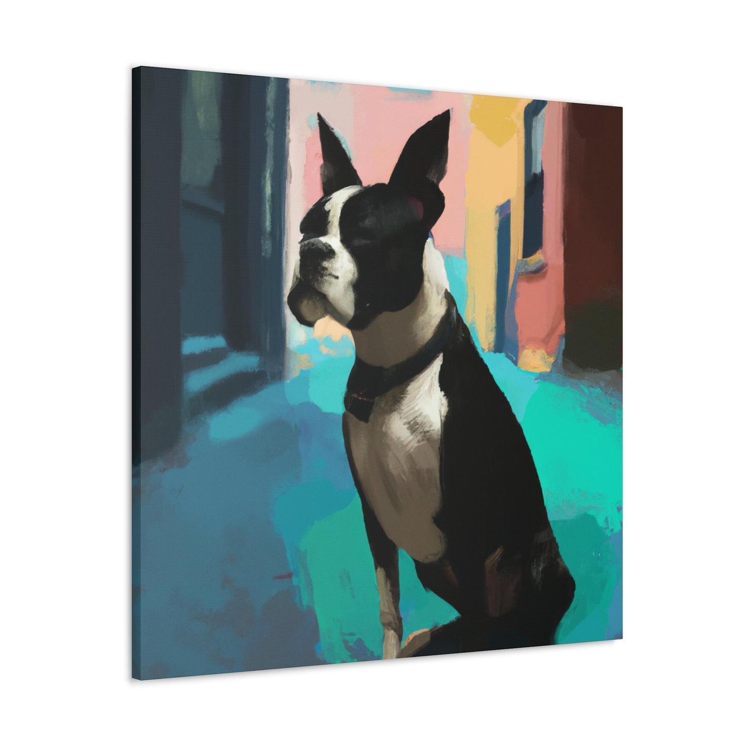 Boston Terrier Lounging - Canvas