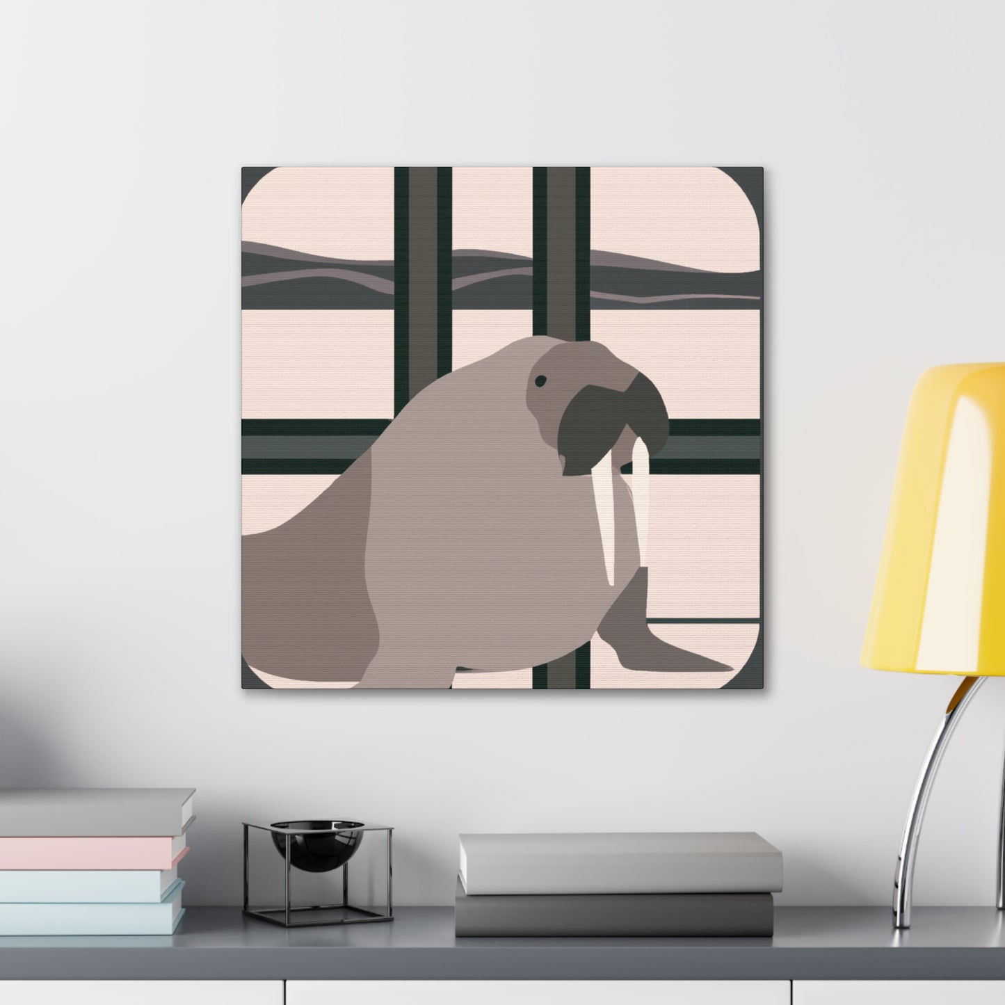 "Walrus in Art Deco" - Canvas