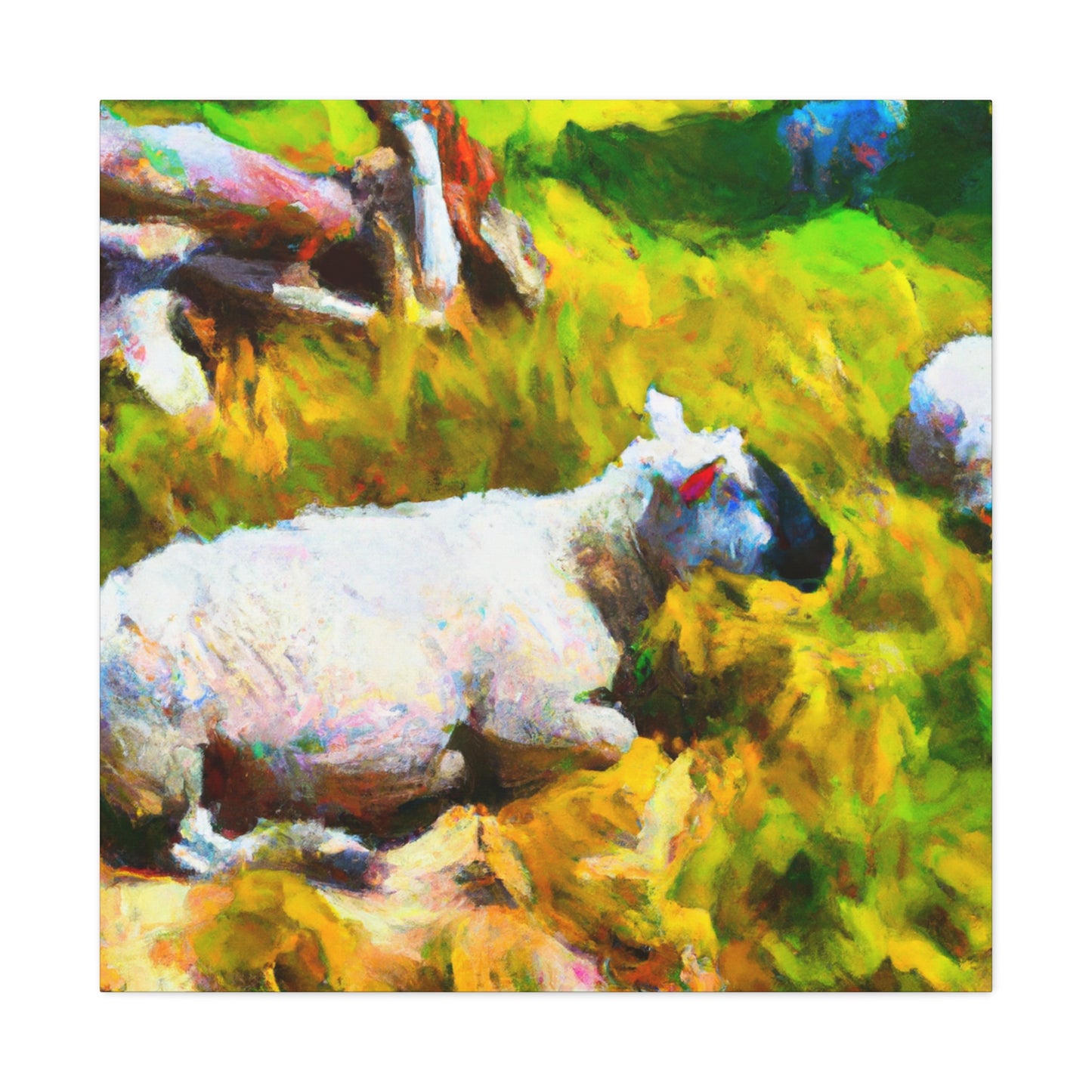 Sheep in Moonlight Glow - Canvas