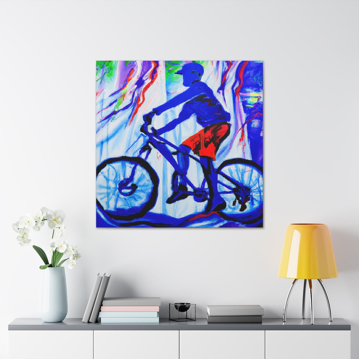 Cycling in Colorful Expression - Canvas