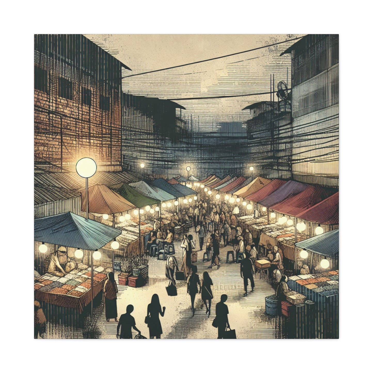 Luminous Midnight Bazaar - Canvas