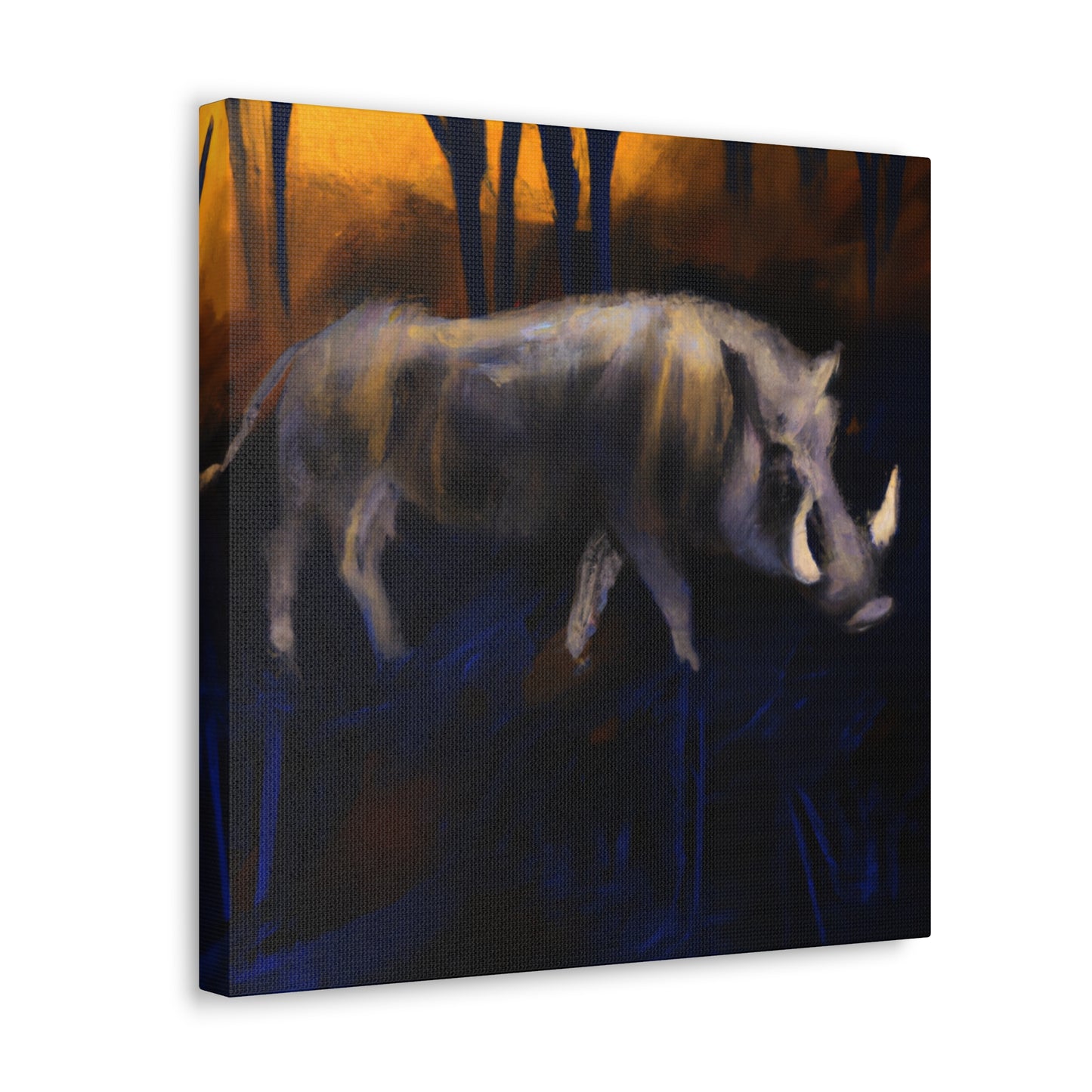 "Warthog in Moonlight" - Canvas