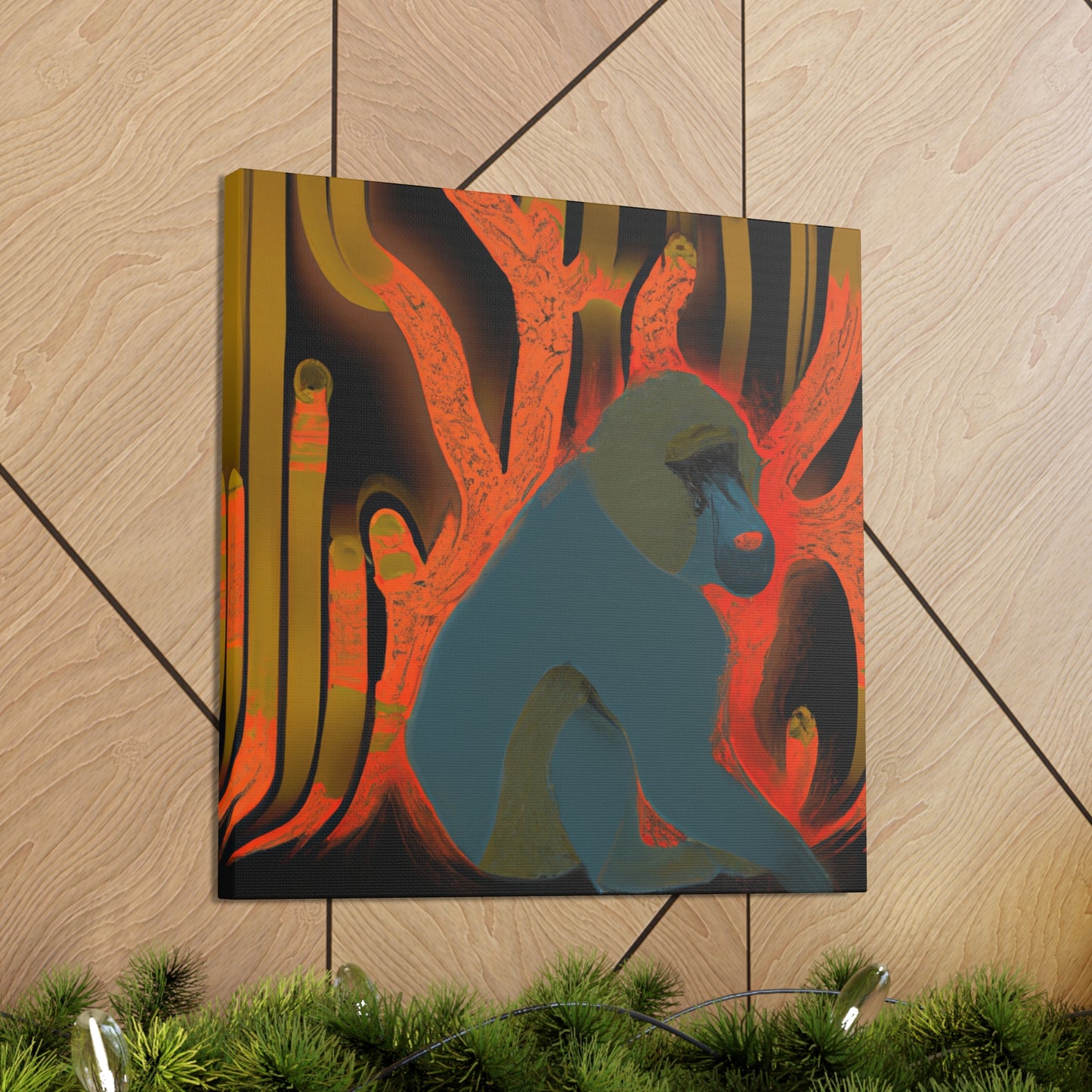 "Baboon In Art Deco" - Canvas