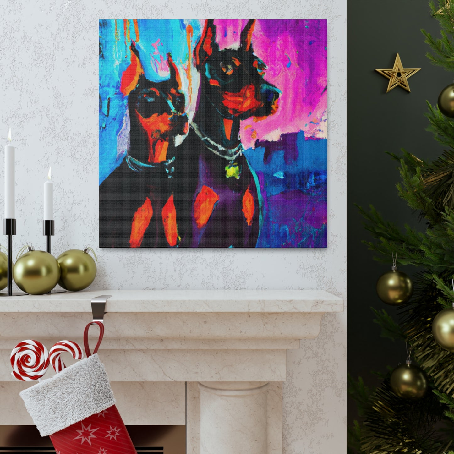 Rocking Doberman Art - Canvas